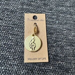Amanda Blu Gold Treble Clef Charm "Melody Of Life"